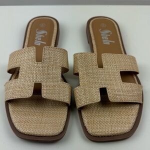 Sheln Tan Slide‎ Sandals Women’s Size 8 New